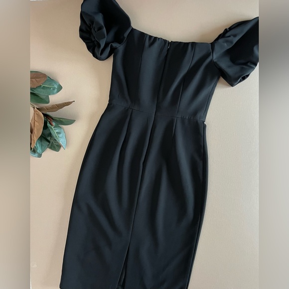 Vince Camuto Sleek Black Off Shoulder Sheath Dress - Picture 6 of 16